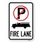 Signmission Fire Lane With No Parking Symbol & Graphic Heavy-Gauge Aluminum Sign, 12" x 18", A-1218-24017 A-1218-24017 - alternate 1